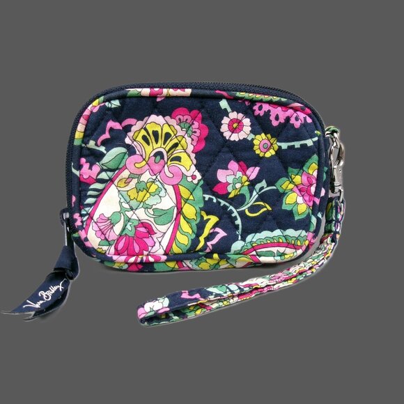 Vera Bradley Tech Case Zip Around Wristlet in Petal Paisley, Retired - Picture 1 of 8